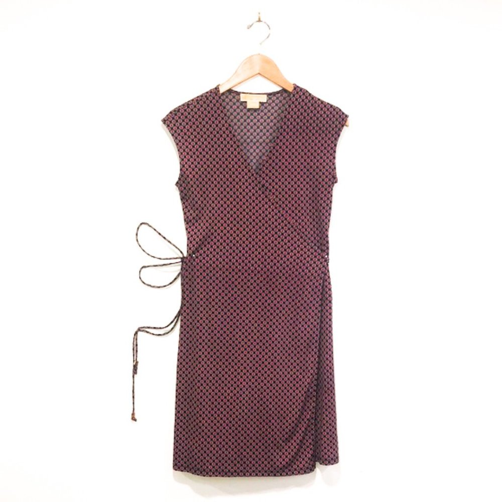 Michael Kors (S) wrap dress in red white navy-blue